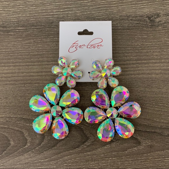 GEM Statement Flower Earrings - Picture 2 of 4